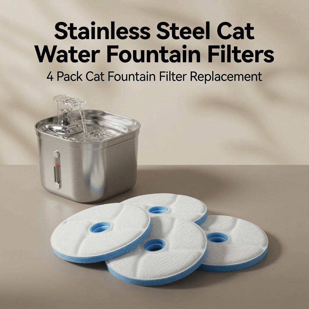 Cat Water Fountain Filters – 4-Pack Replacement (Filters Only)